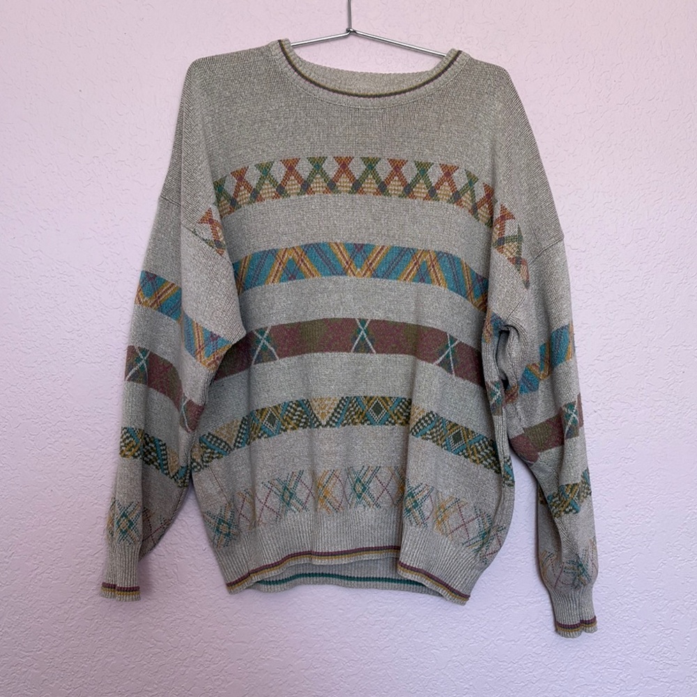 Multicolor Vintage Patterned Sweater